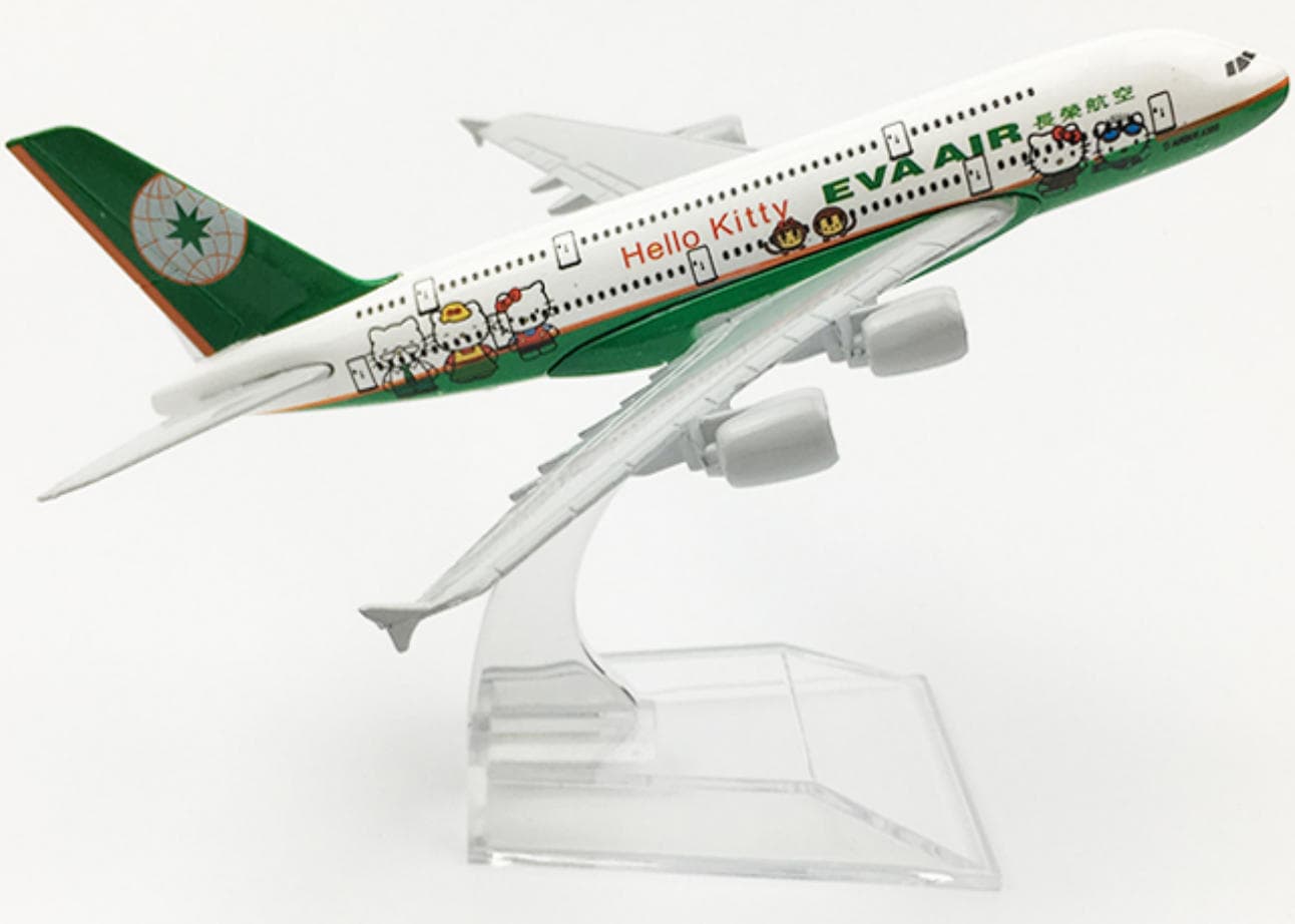 EVA Air Hello Kitty Pink A380, modelo de 16 cm