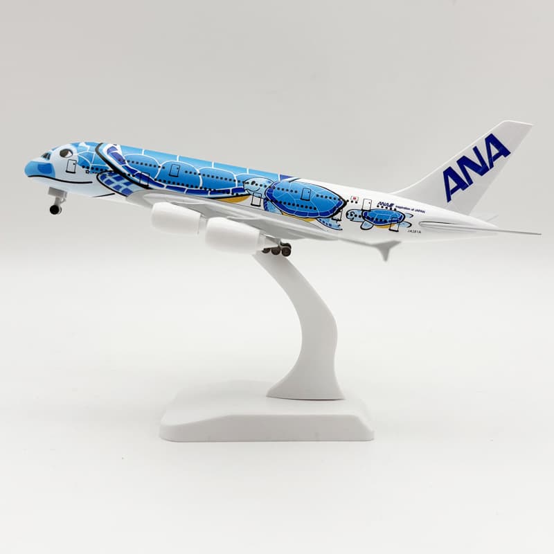 ANA Turtle Blue A380 · 20 cm, fotografía verificada por tipo de peana